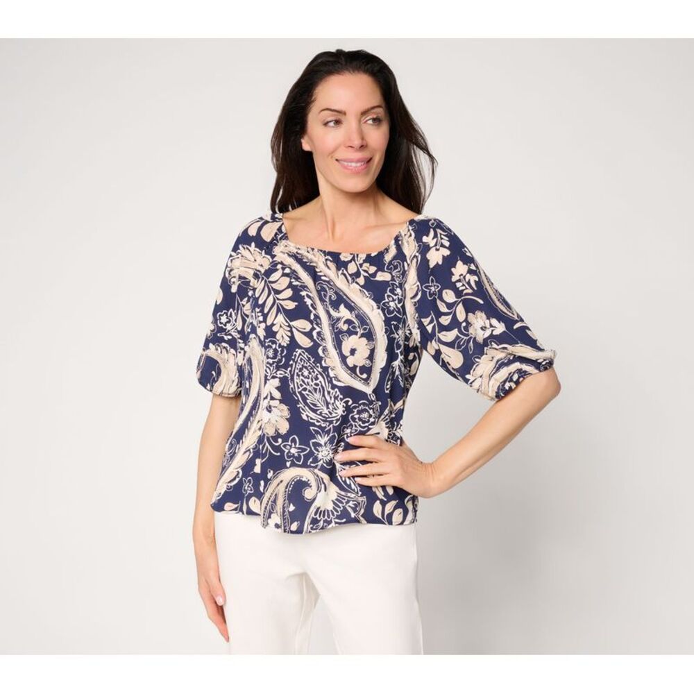 BEAUTIFUL by Lawrence Zarian Women's Top Plus Sz 2X Make Your Blue